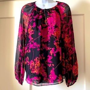 Diane von Furstenberg silk floral blouse like new